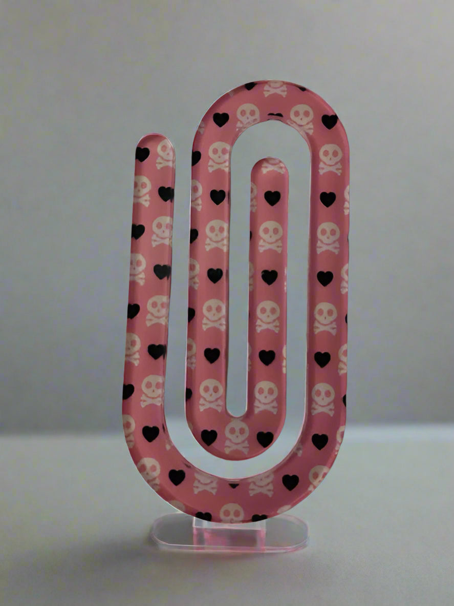 Jumbo Paperclip | Hearts & Skulls