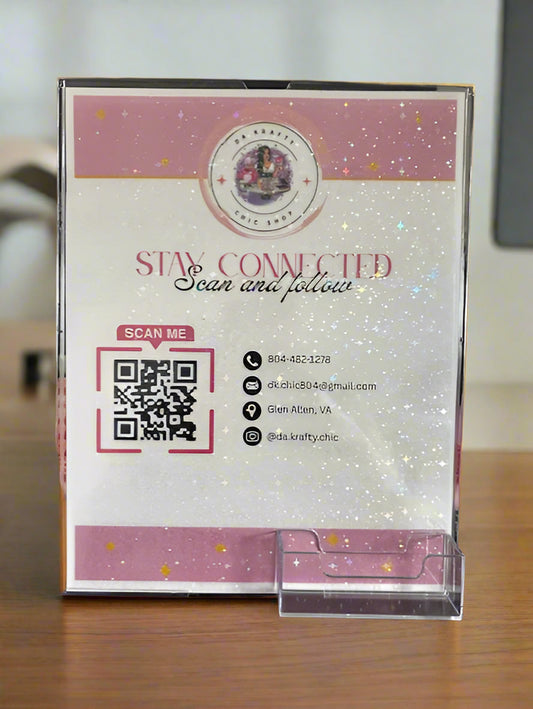 QR Sign with Card Holder 8.5x11