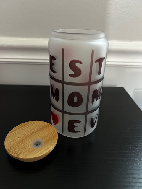 Best Mom Ever 16 oz Glass Can